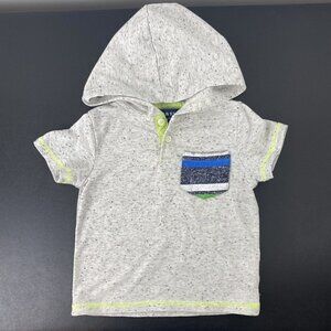 Andy & Evan Baby Shirt Size 6-9M Boys Heathered Short Sleeve Hooded